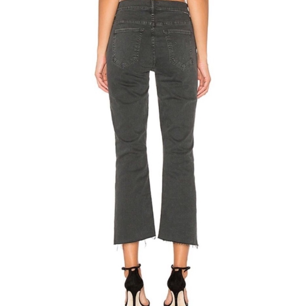 Mother Denim Insider Crop Step Fray Faded Black Size 29 - Picture 3 of 13